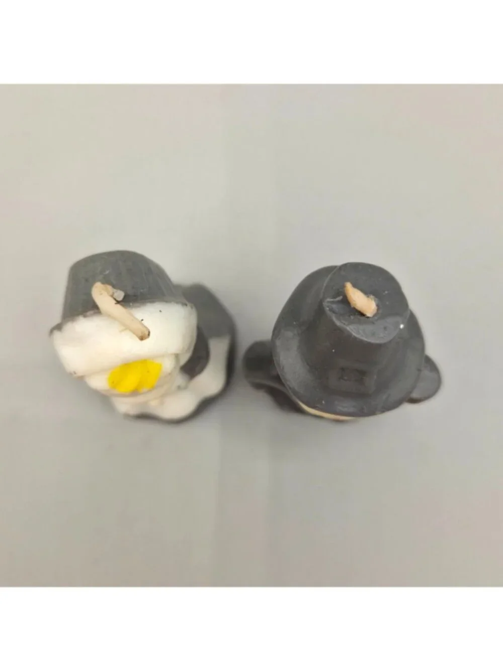 Vintage Gurley Pilgrim Figure Candles Collectible Gray Hat Thanksgiving Set Of 2